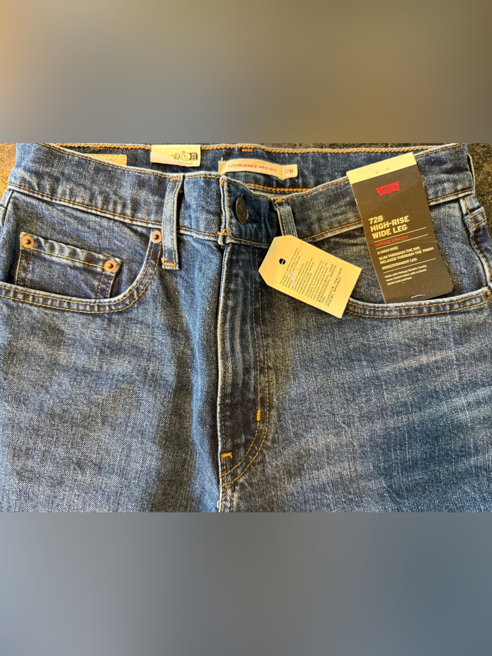 Levi's Wide-Leg High-Rise Jeans — Dark Blue Denim - Picture 6 of 7